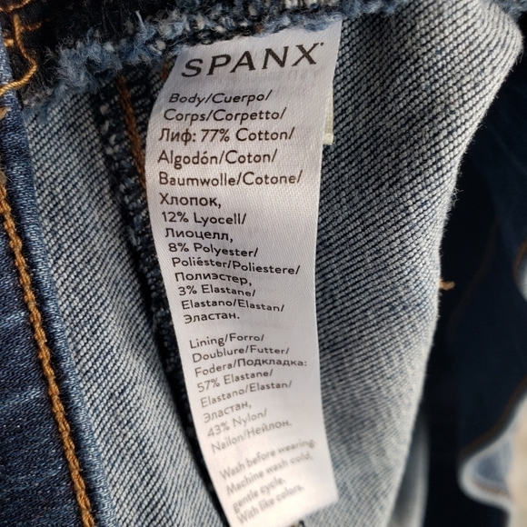 SPANX Distressed Denim High Rise Elastic Waist Jeggings, Size M - Picture 9 of 9